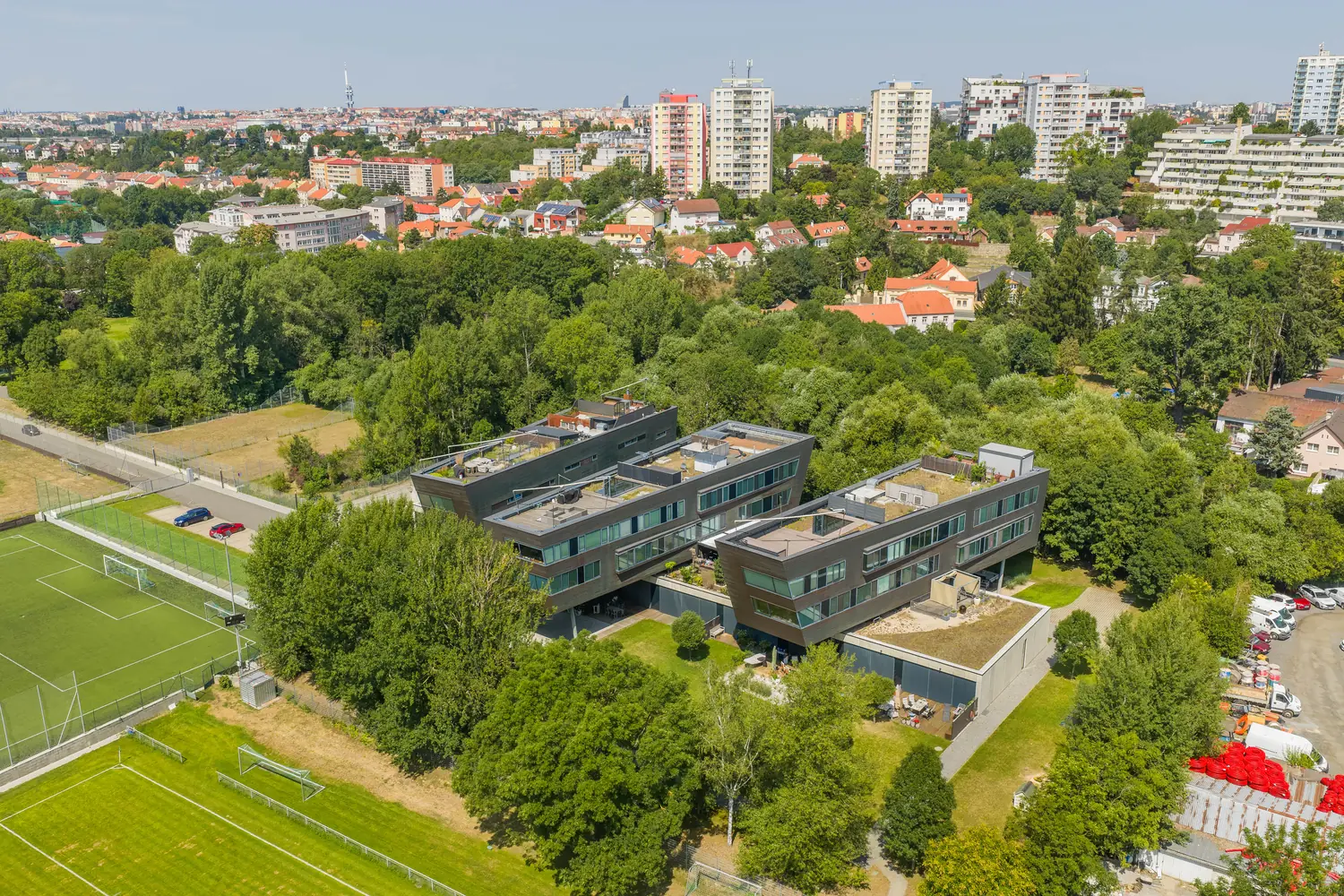 Tři objekty Residence Nautica z ptačí perspektivy